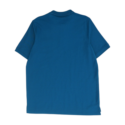 Blue Solid Short Sleeve Polo