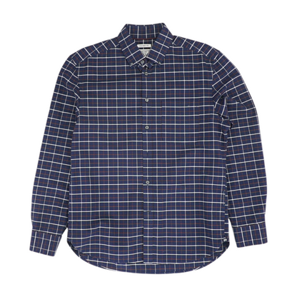 Navy Check Long Sleeve Button Down