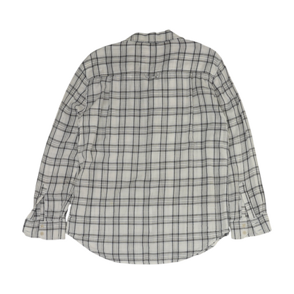 White Plaid Long Sleeve Button Down