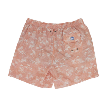 Peach Print Swim Bottom