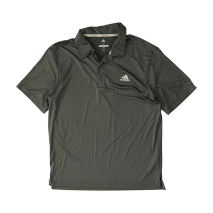 Gray Solid Short Sleeve Polo