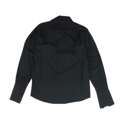 Black Solid Long Sleeve Button Down