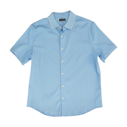 Blue Striped Short Sleeve Button Down