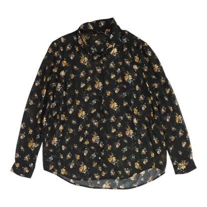Black Floral Button Down
