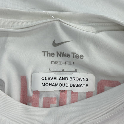 White Mohamoud Diabate Cleveland Browns Player Issued T-Shirt