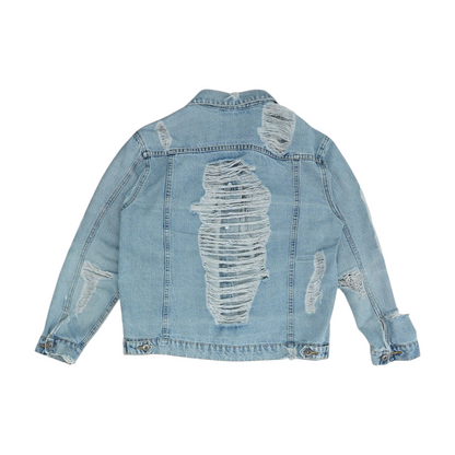 Blue Solid Denim Jacket