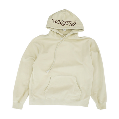 Beige Solid Hoodie Pullover