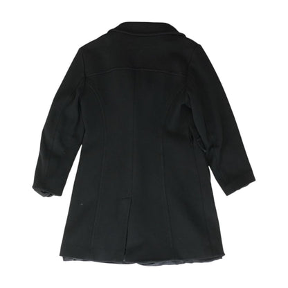 Black Solid Peacoat Coat