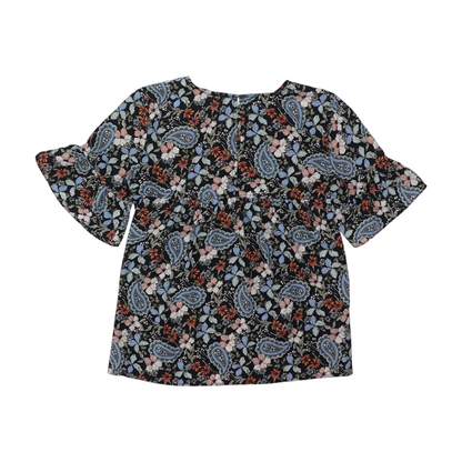 Navy Floral Blouse