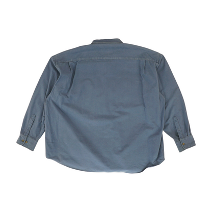 Blue Solid Outdoor Button Down