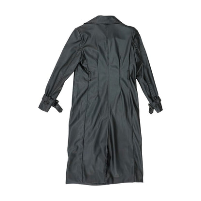 Black Faux Leather Coat