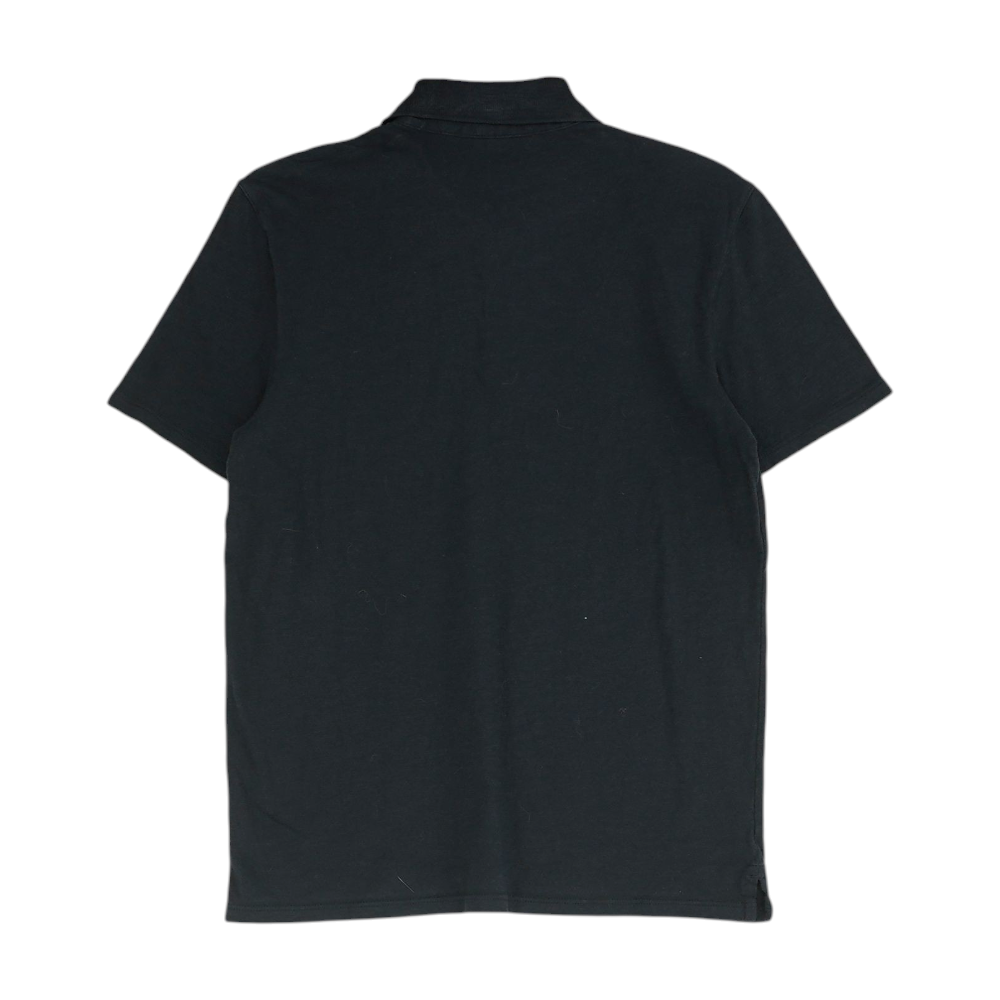 Vince. Black Solid Short Sleeve Polo – Image 2