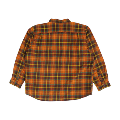 Orange Plaid Flannel Button Down