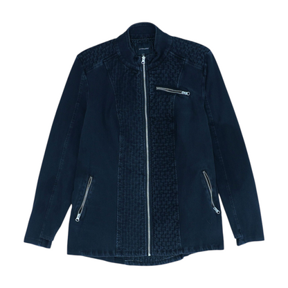 Black Solid Denim Jacket