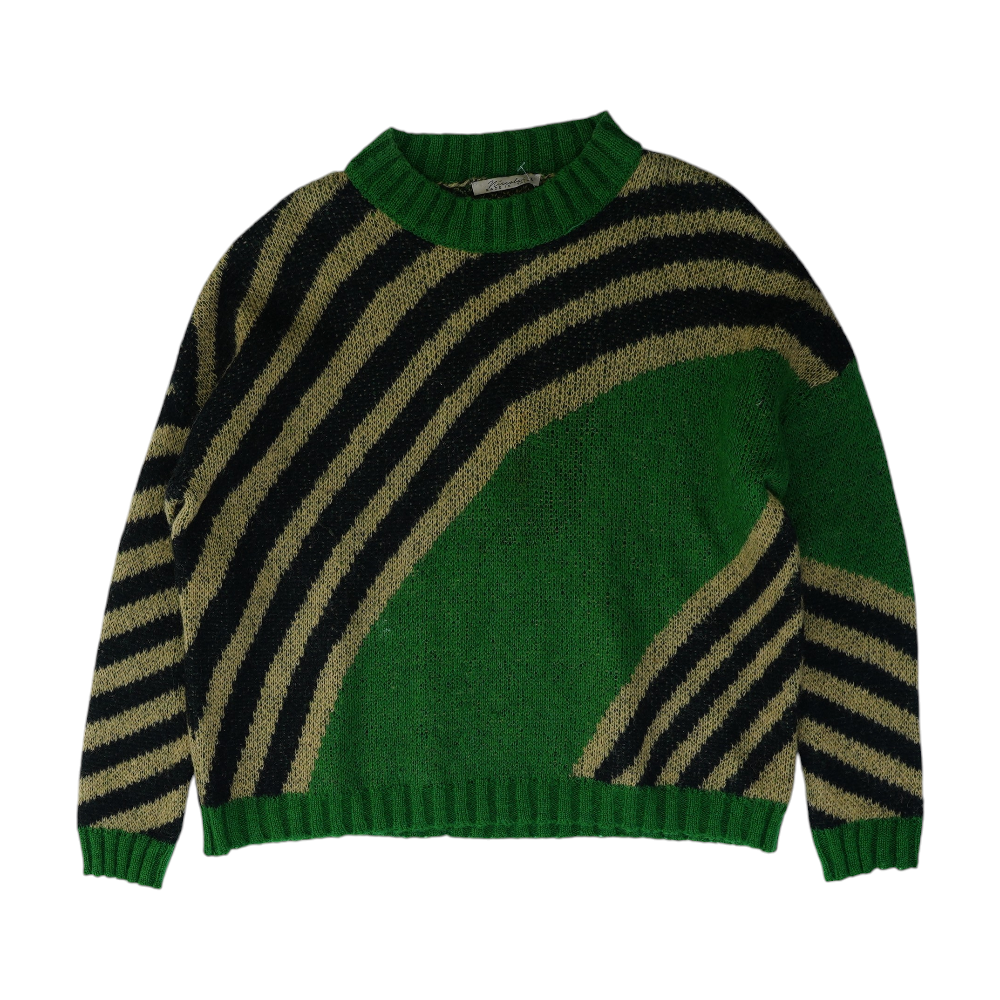 Green Striped Pullover Sweater