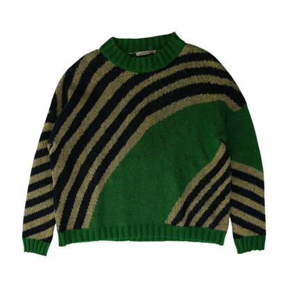 Green Striped Pullover Sweater