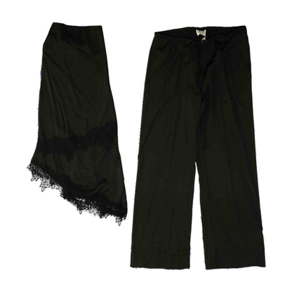 Black Solid Pant Set