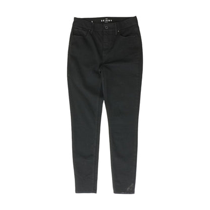 Black Solid High Rise Skinny Leg Jeans