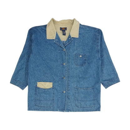 Blue Solid Denim Jacket