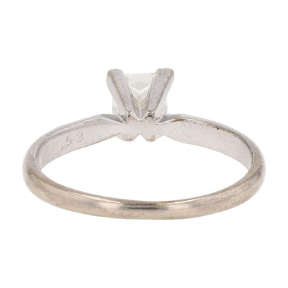 3/8 Ct 14K White Gold Square Diamond Solitaire Engagement Ring