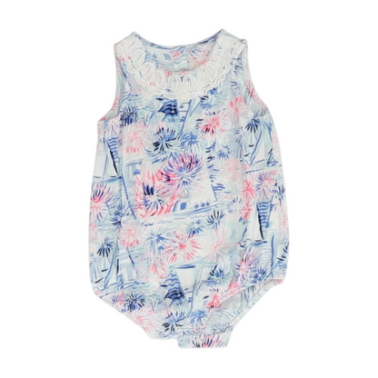 Blue Print Sleeveless One-Piece