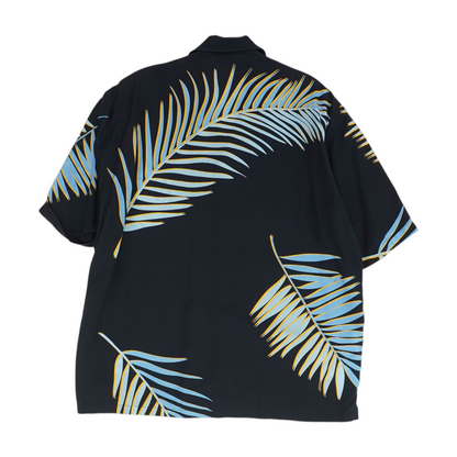 Navy Tropical Short Sleeve Button Down