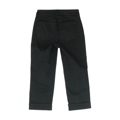 Black Solid Denim Capris