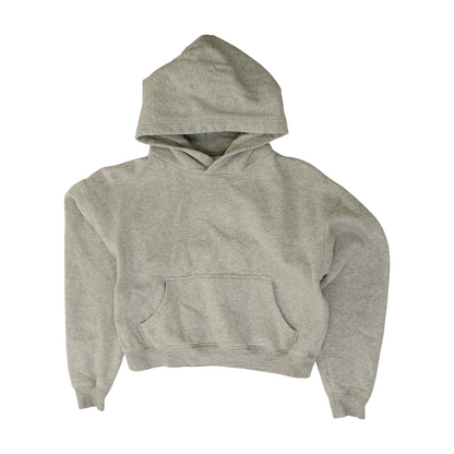 Gray Solid Hoodie Pullover