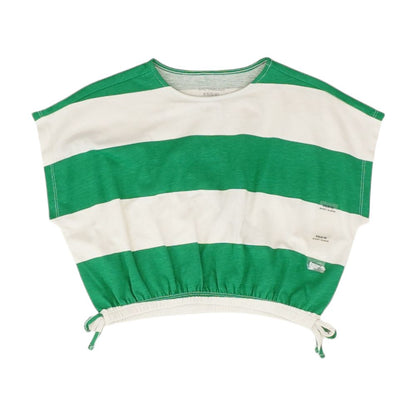Green Solid Short Sleeve Blouse