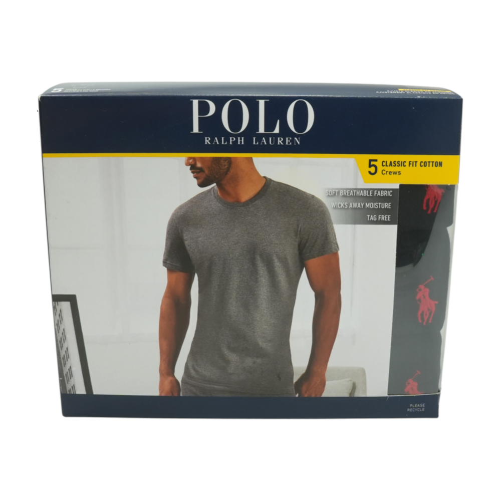 Black Solid Undershirt 5pc Set