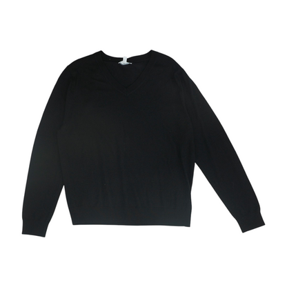 Black Solid Pullover Sweater