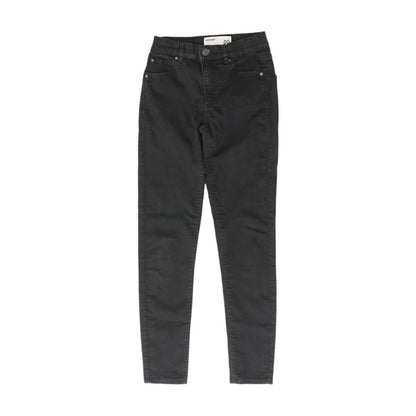 Black Solid High Rise Skinny Leg Jeans