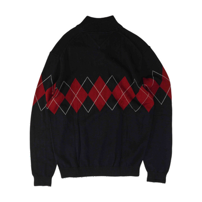 Navy Color Block Pullover Sweater