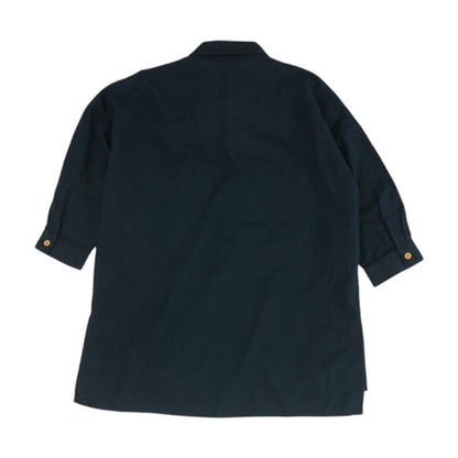Navy Solid 3/4 Sleeve Blouse
