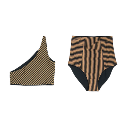 Brown Striped Two-Piece