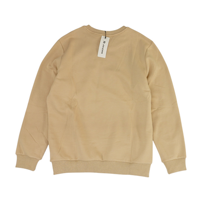 Beige Solid Sweatshirt Pullover