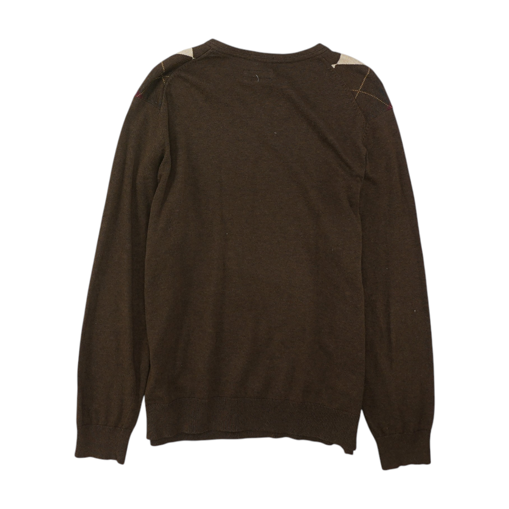 Brown Argyle Pullover Sweater