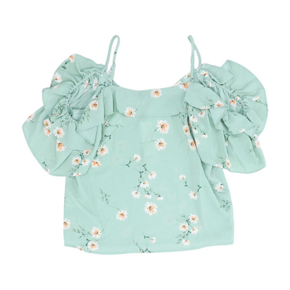Green Floral Blouse