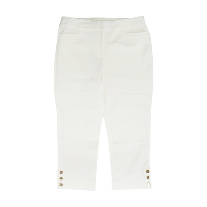 White Solid Chino Capris
