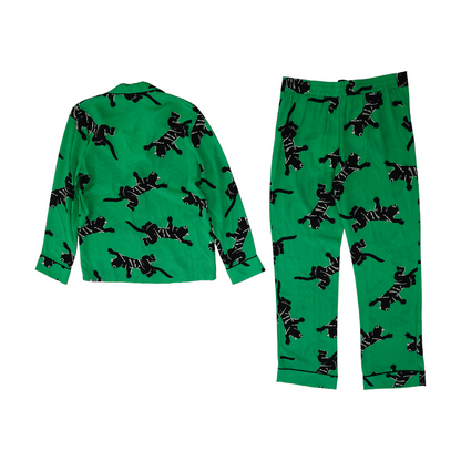 Green Print Pajama Set