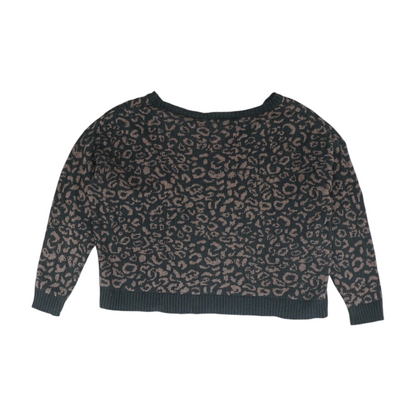 Black Animal Print Pullover Sweater