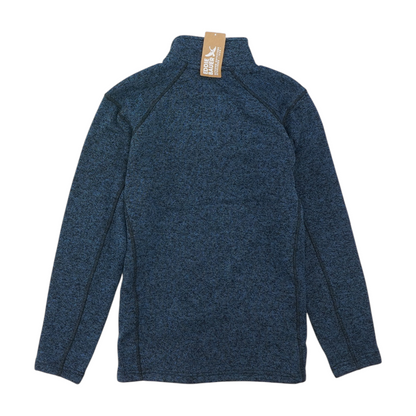 Blue Solid 1/4 Zip Pullover