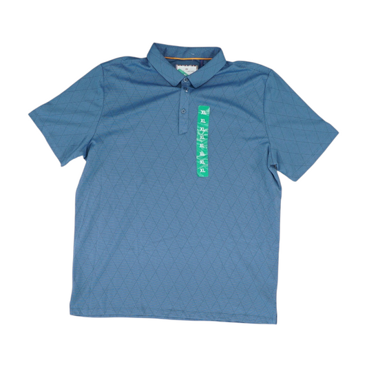 Blue Geometric Short Sleeve Polo