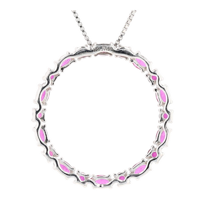 Sterling Silver Synthetic Ruby Pendant Necklace