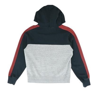 Black Color Block Hoodie Pullover