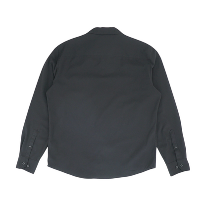 Black Solid Long Sleeve Button Down