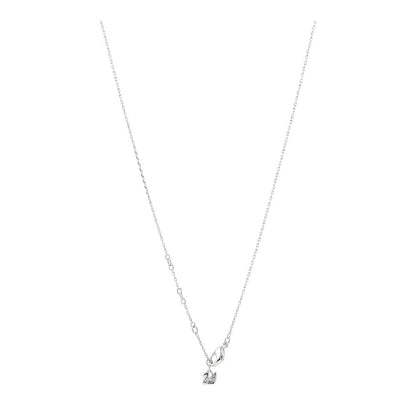 Silver Tone Allure Amethyst Crystal Pendant Necklace