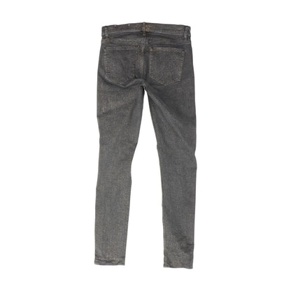 Black Solid Skinny Leg Jeans