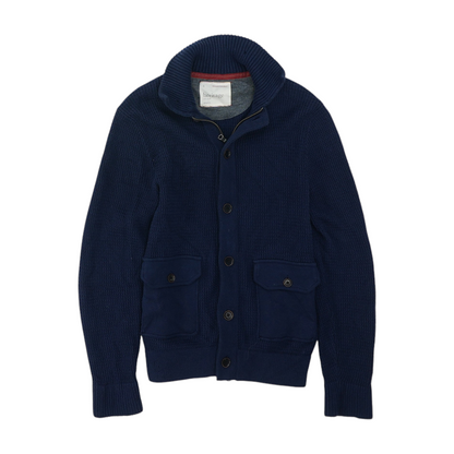 Navy Solid Cardigan Sweater