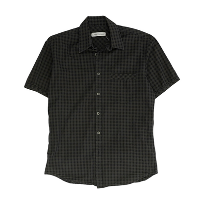 Gray Check Short Sleeve Button Down